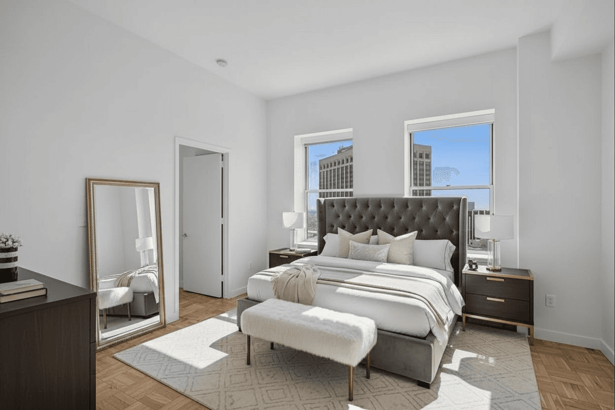 Bedroom: ai-staged example: luxury