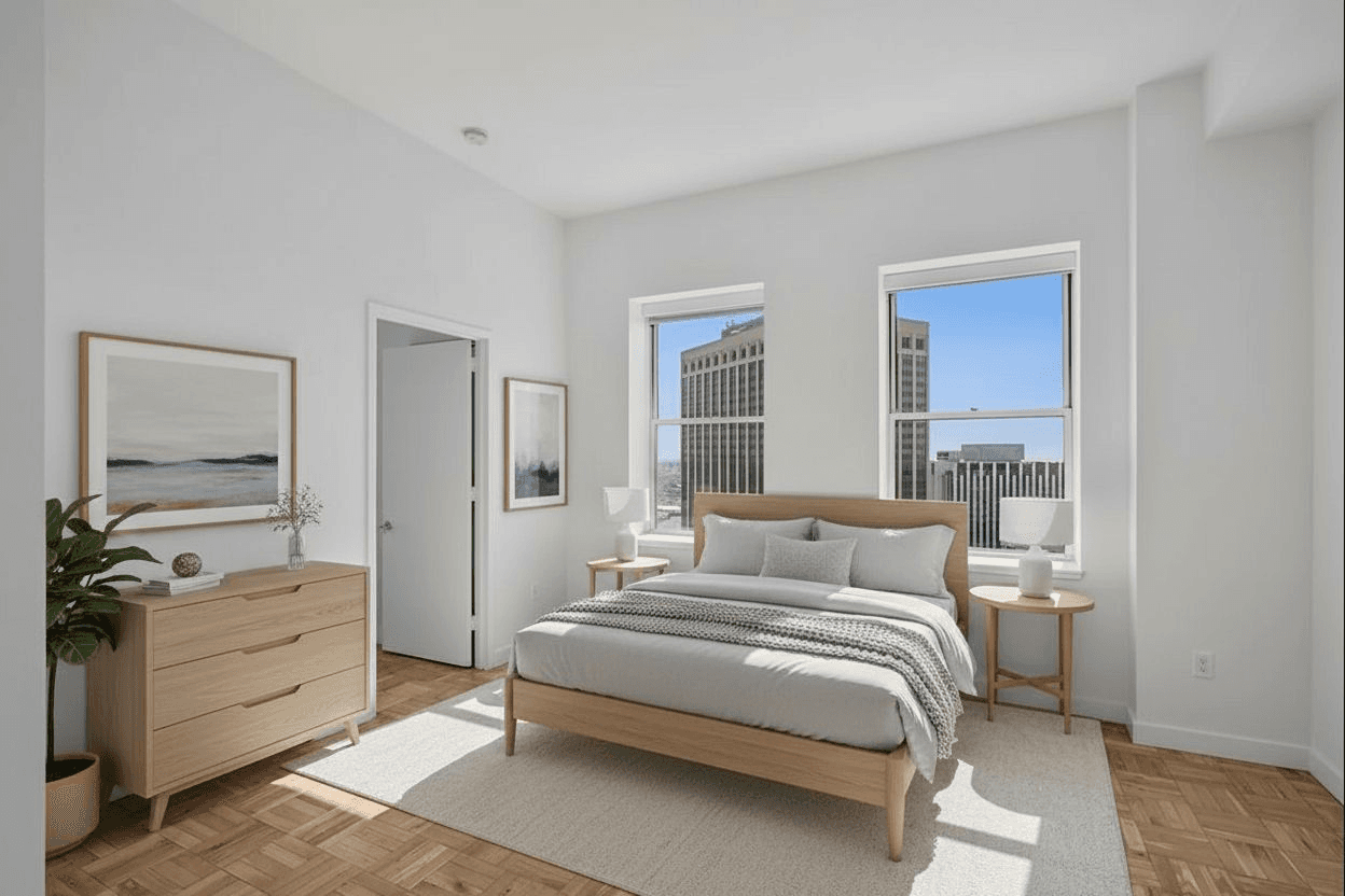 Bedroom: ai-staged example: scandinavian