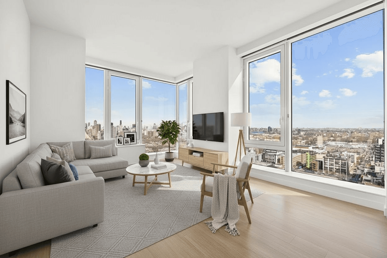 Living Room: ai-staged example: scandinavian